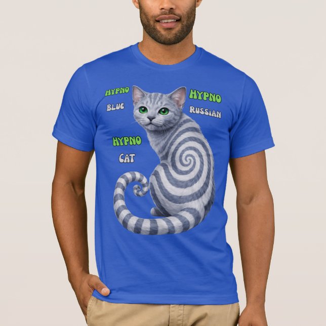 Camiseta Gato Hipno Azul Russo (Frente)