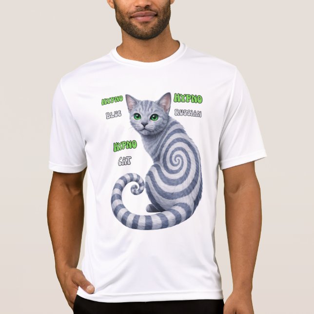 Camiseta Gato Hipno Azul Russo (Frente)