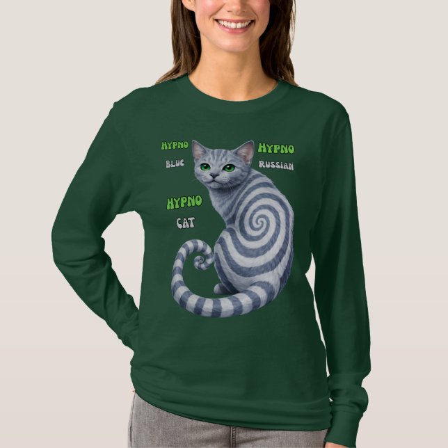 Camiseta Gato Hipno Azul Russo (Frente)