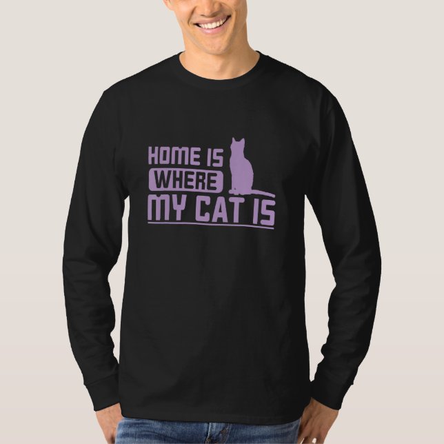 Camiseta Gato Home Onde Meu Gato Está (Frente)
