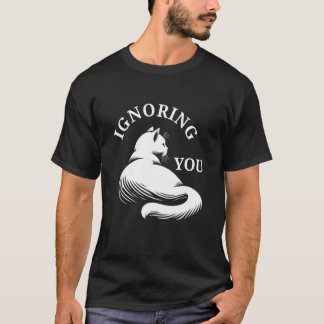 Camiseta Gato Ignorando Você Costas do Gato Viradas Gato Sa