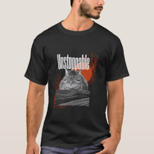 Camiseta Gato Imparável Ousado Estética Felina Motivacional