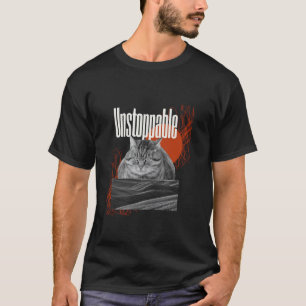 Camiseta Gato imparável Ousado Estética Felina Motivacional