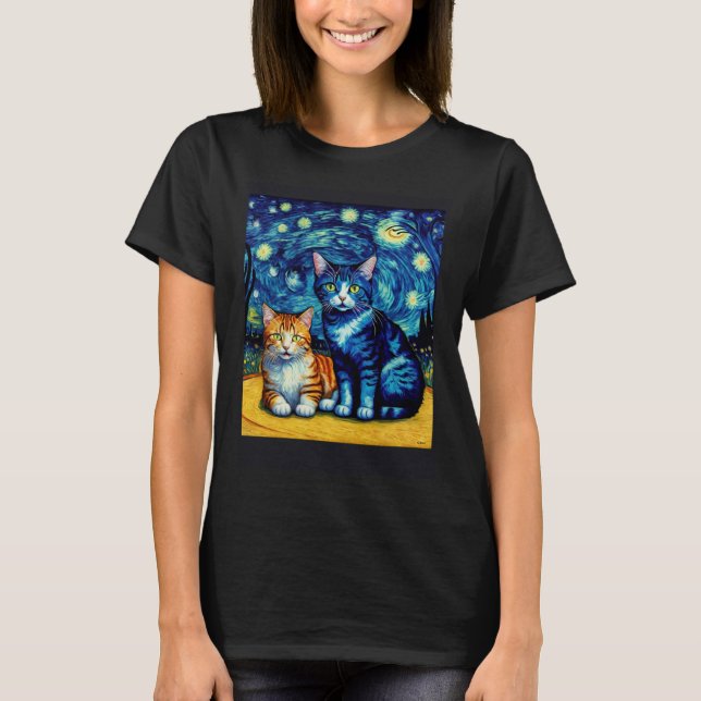 Camiseta Gato Impressionista Surreal Impressionismo Gatos   (Frente)