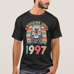 Camiseta Gato Incrível Desde 1997 Feliz Aniversário Para Mi