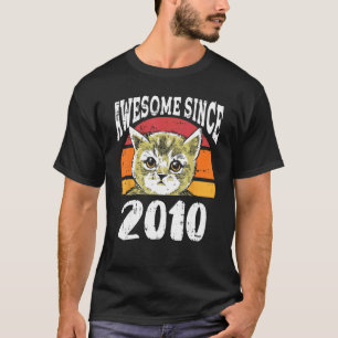 Camiseta Gato Incrível Desde 2010 13º Aniversário 13 Anos d