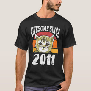 Camiseta Gato Incrível Desde 2011 12º Aniversário 12 Anos d