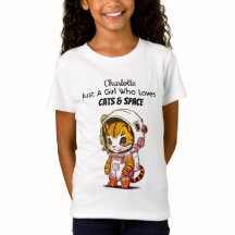 Gato Infantil e Amante do Espaço Nome Personalizad
