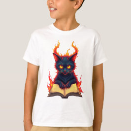 Camiseta Gato Inferno Lendo um Livro Ortográfico