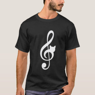 Camiseta Gato Inspirado em Nota Musical Minimalista Amante