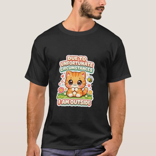 Camiseta Gato Introvertido Fofo Devido a Circunstância Infe (Frente)