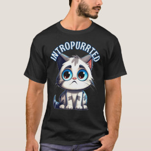 Camiseta Gato Introvertido Intropurrido Tímido Nervoso Intr