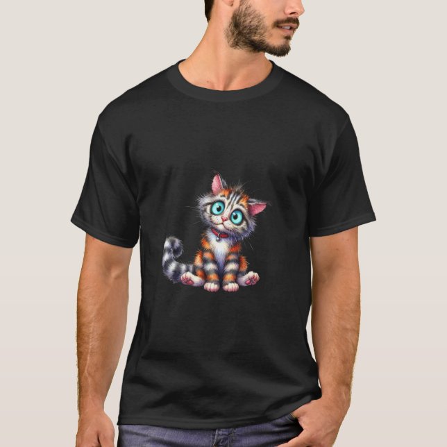 Camiseta gato irônico design sarcástico engraçado (Frente)