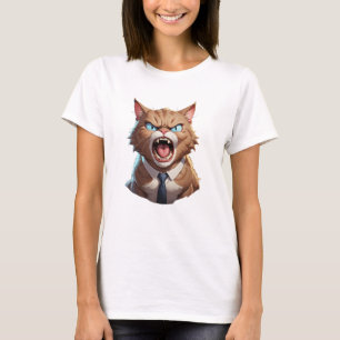 Camiseta Gato irritado e fofo do chefe