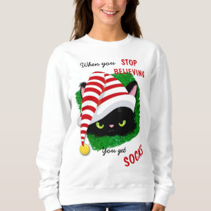 Camiseta Gato Irritado Verde Você Tem Meias De Natal