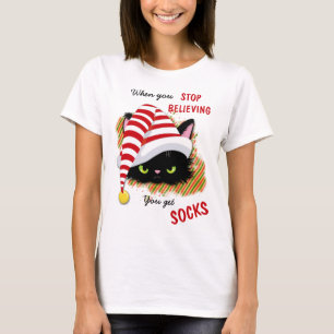 Camiseta Gato Irritado Você Tem Natal De Meias