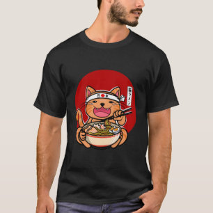 Camiseta Gato Japonês de Ra Noodles Anime Japão