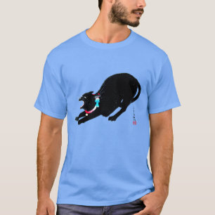 Camiseta Gato Japonês Preto Rosnando Sibilando