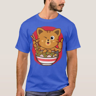 Camiseta Gato Japonês Ramen Cat Japonês Kawaii Anim