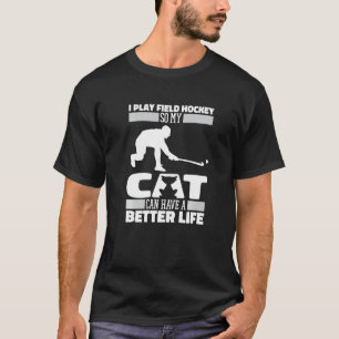 Camiseta Gato Jogador de Hóquei  Hóquei de Campo Premium