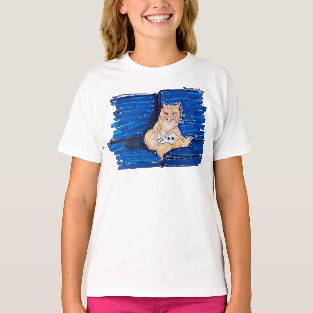 Camiseta Gato Jogador Gengibre (Frente)