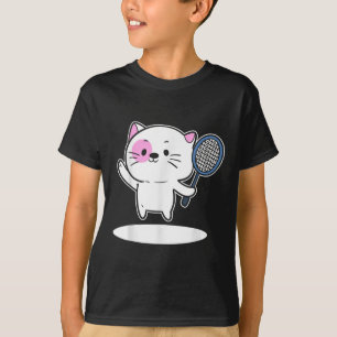 Camiseta Gato Jogando Badminton Jogador De Badminton Para H