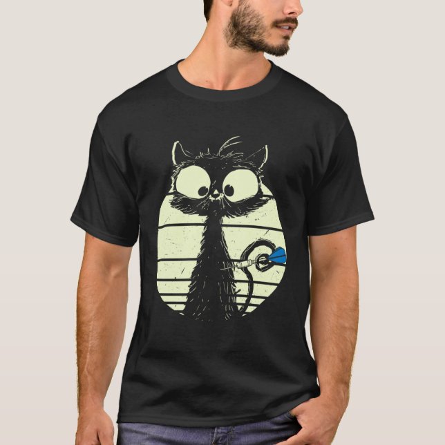 Camiseta Gato Jogando Dardos Darter Gato (Frente)