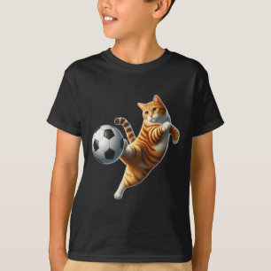 Camiseta Gato Jogando Futebol Fantasia Dono de Gato Amante