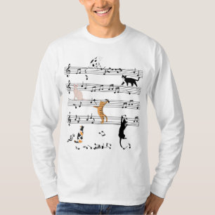 Camiseta Gato Jogando Música De Nota, Presente De Gato Malv