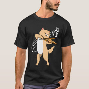 Camiseta Gato Jogando Presente Violino Violinista