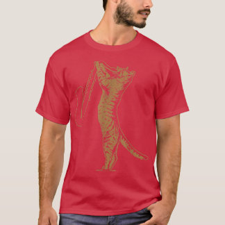 Camiseta Gato Jogando Saxofone Musical Sobrevoado Cat Saxof