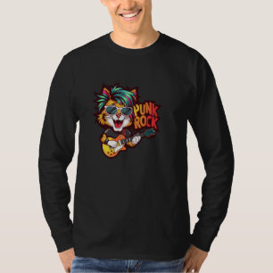 Camiseta Gato Jogando Violão Elétrico - Imagem Retroativa E