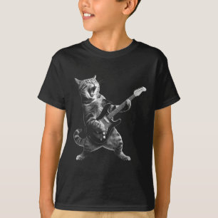 Camiseta Gato Jogando Violão Rock E Roll Rock Star Para Hom