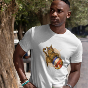 Camiseta Gato Jogando Voleibol