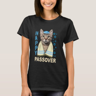Camiseta Gato Judeu Engraçado Com Kippah Matzah Feliz Pas