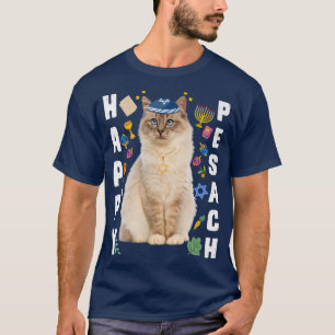 Camiseta Gato Judeu Feliz Pesach Matzah Passover Hol