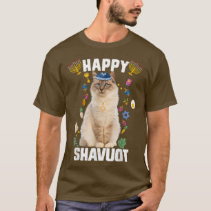 Camiseta Gato Judeu Feliz Shavuot Matzah Shavuot Hol