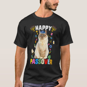 Camiseta Gato Judeu Kippah Feliz Páscoa Matzah Páscoa