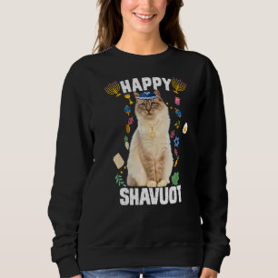 Camiseta Gato Judeu Kippah Happy Shavuot Matzah Shavuot Hol