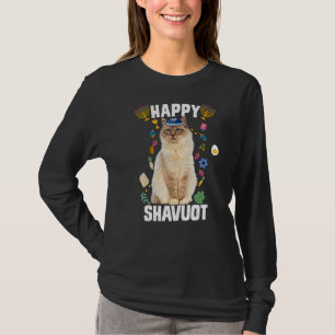 Camiseta Gato Judeu Kippah Happy Shavuot Matzah Shavuot Hol