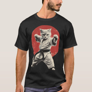 Camiseta Gato Karate Judo Japão Bandeira Japonesa