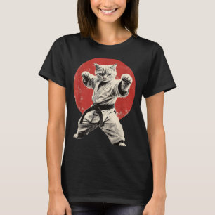 Camiseta Gato Karate Judo Japão Bandeira Japonesa Gráfico E