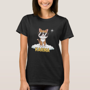 Camiseta Gato Karma Engraçado Vibrações Legais Zen Gatinho