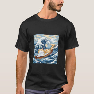 Camiseta Gato Katsushika Hokusai Kanagawa Onda Neta Piada B