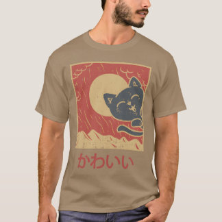 Camiseta Gato Kawaii Anime Japonês vintage