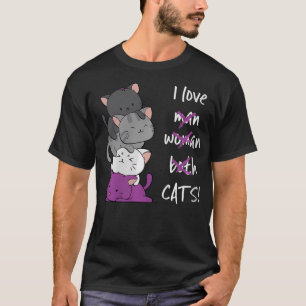 Camiseta Gato Kawaii 	 - Bandeira de Orgulho Assexual Filho