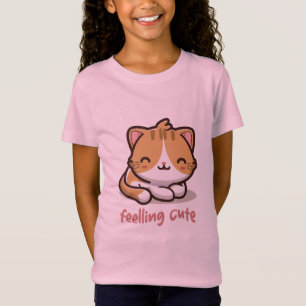 Camiseta Gato Kawaii Bonito Sentindo Bonito