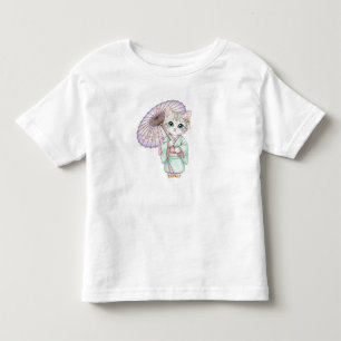 Camiseta Gato Kawaii com Quimono, por Natasha Us  