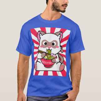 Camiseta Gato Kawaii Com Ramen Anime Neko Teen Gift 803