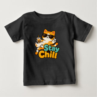 Camiseta Gato Kawaii Fofa Fique Calmo com Chá de Bolhas Car
